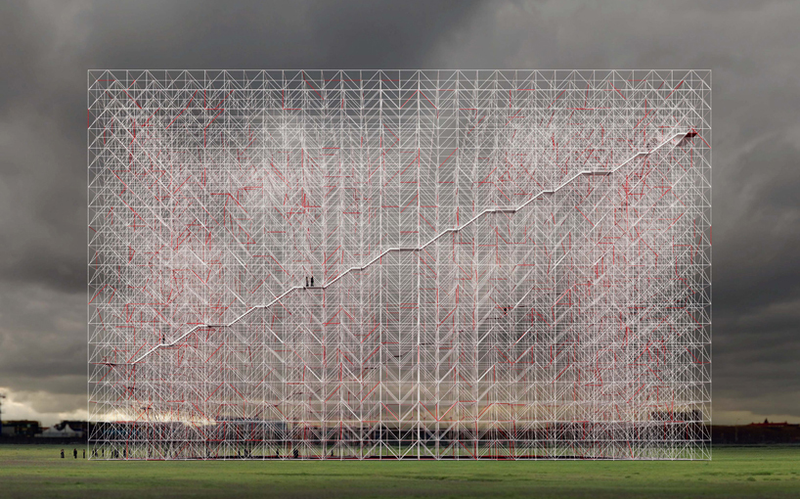 Illustration for article titled A Ghostly Memorial to Lost Architecture Recreates It In Scaffolding